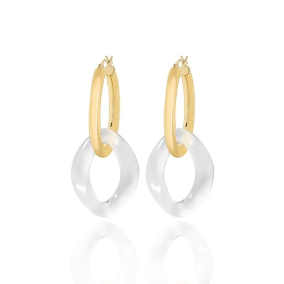 Curb Link Lucite Earrings - Picture 1 of 2